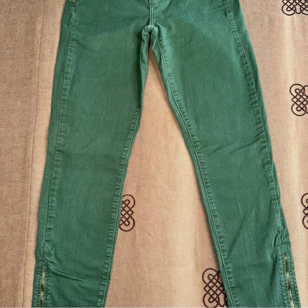PAIGE Hoxton High Rise Skinny Zippered Ankle Length In Botanic Green Size 26 - Picture 4 of 15